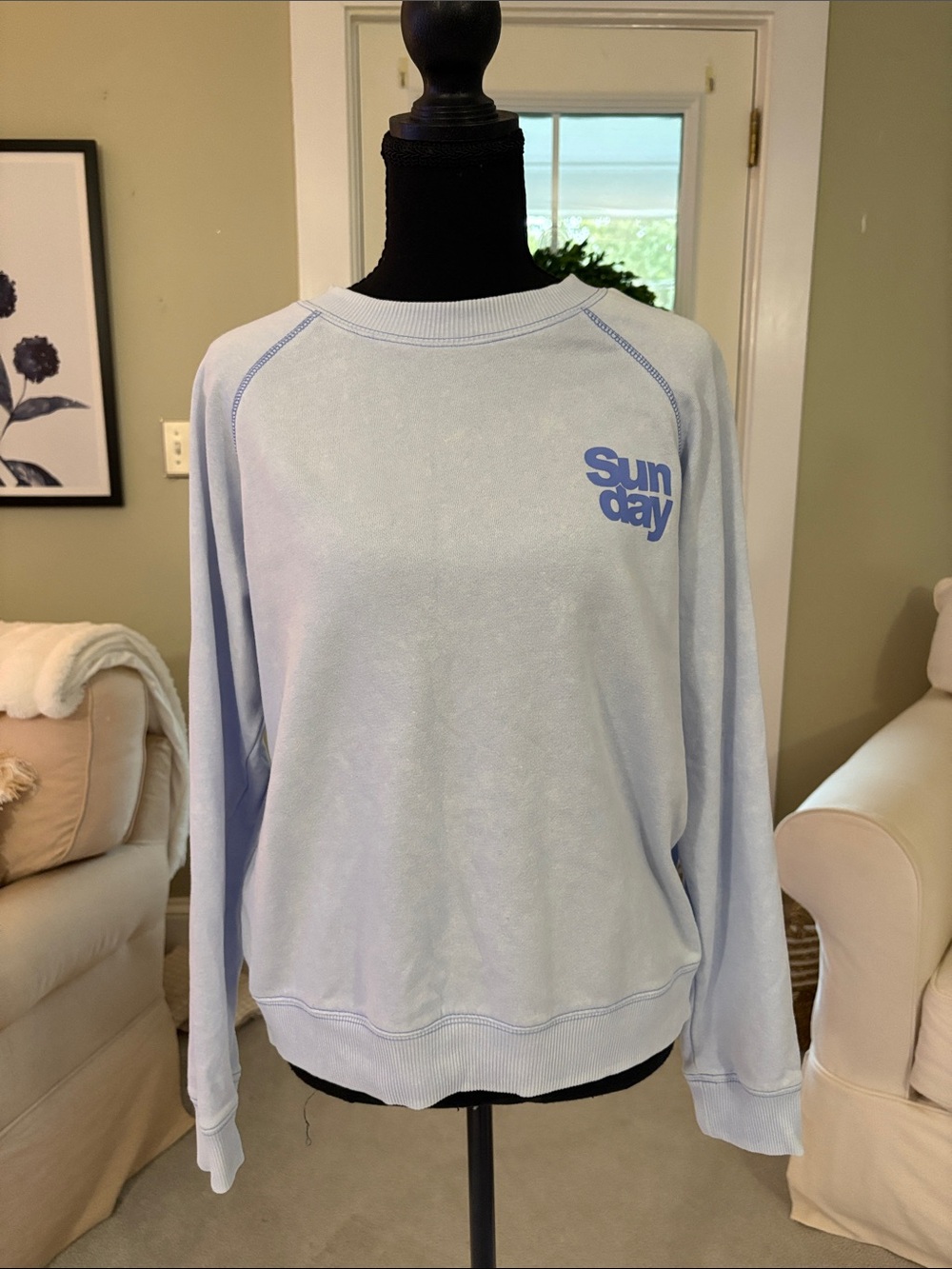 Billabong Pale Blue 'Sunday' Graphic Crewneck Sweatshirt